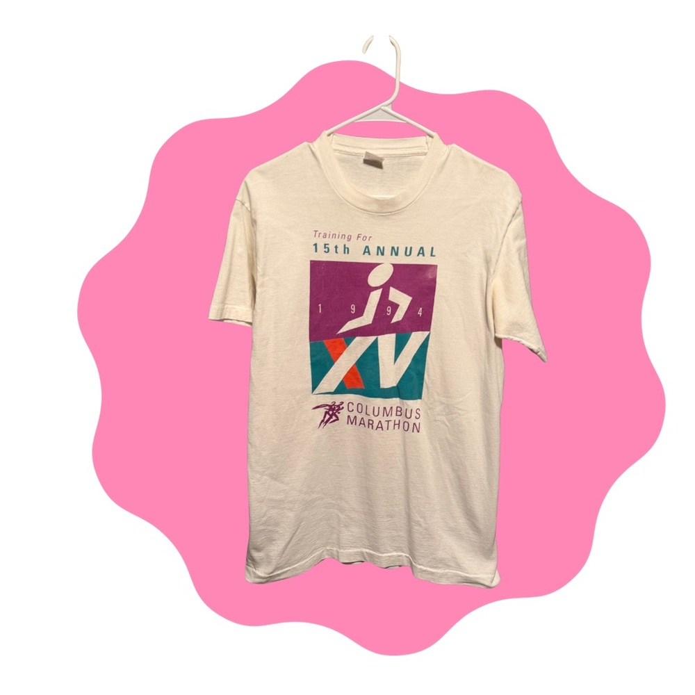 Fruit of the Loom White Marathon Graphic Tee